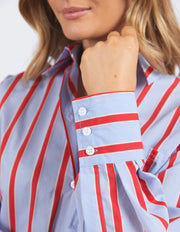 Foxwood II STRIKE Shirt - blue/red stripe