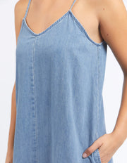 Foxwood II ROMA Denim dress - mid blue