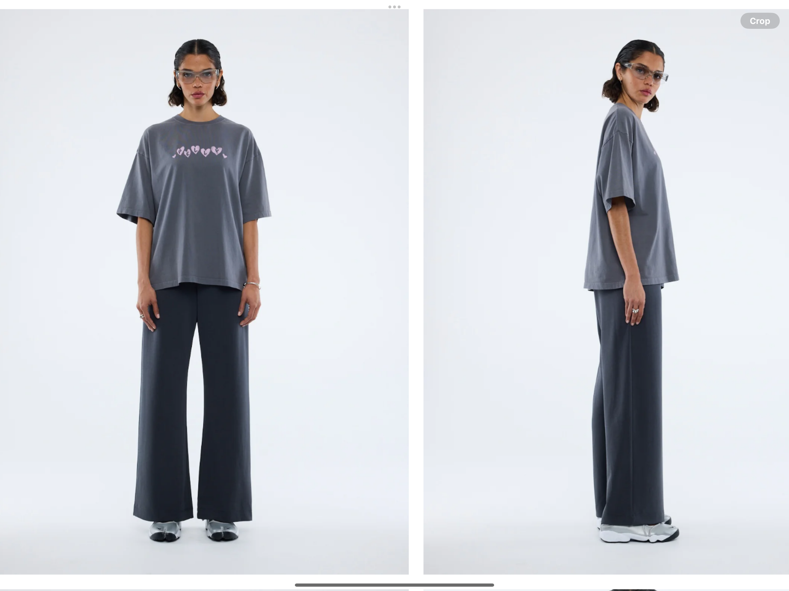 ENA Pelly II PELLY Spray Heart Tee - Washed gray