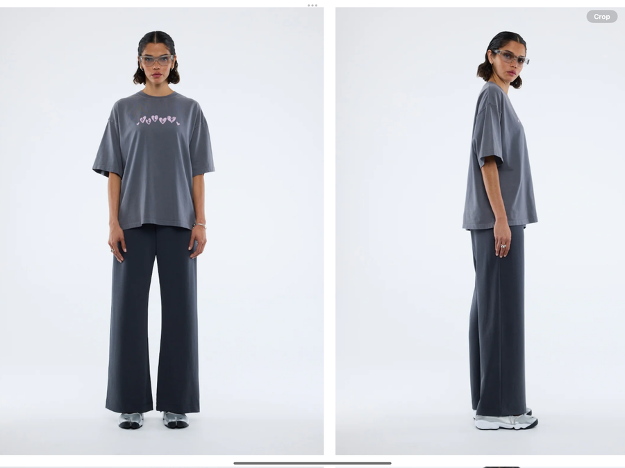 ENA Pelly II PELLY Spray Heart Tee - Washed gray