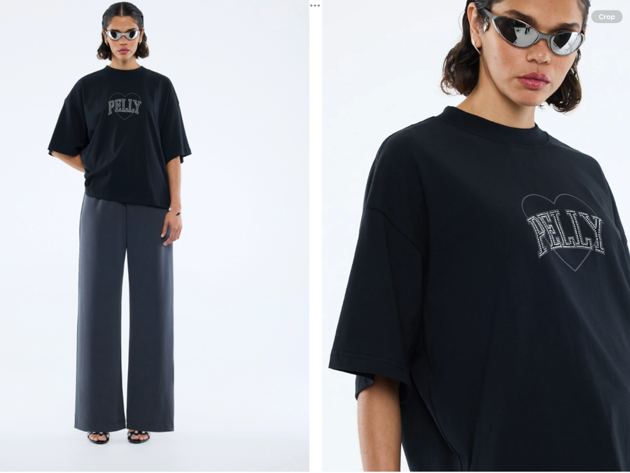 ENA Pelly II RHINESTONE Logo Tee - Black