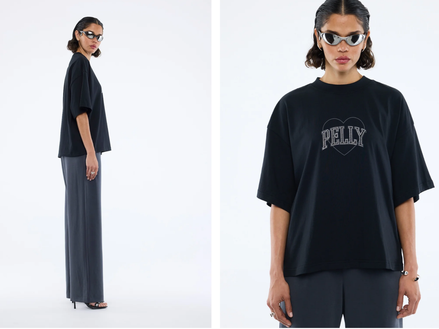 ENA Pelly II RHINESTONE Logo Tee - Black