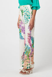 Oncewas II BAHIA Lace Trim Stretch Pant - Wisteria Alba Floral