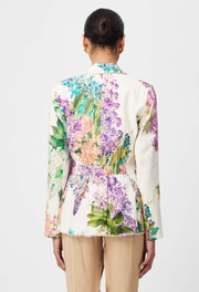 Oncewas II BAHIA LACE Trim Blazer - wisteria alba print