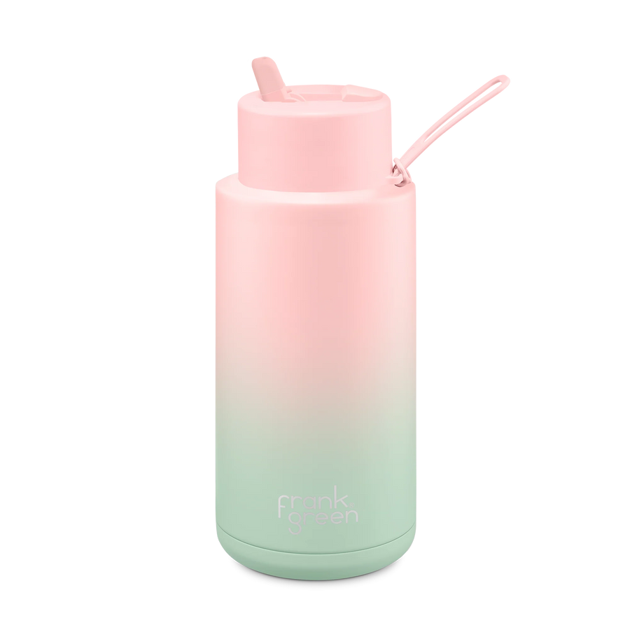 frank green II 34oz Reusable FLIP Bottle / blushed pink/mint gelato