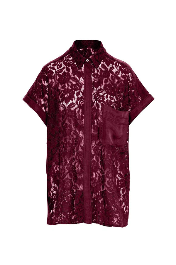 Lounge The Label II ZERMAT Lace Shirt - cherry