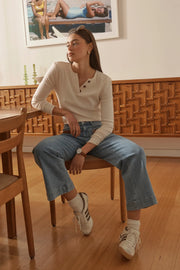 Kireina II FREYA JEAN LEATHER POCKET - 70s Blue