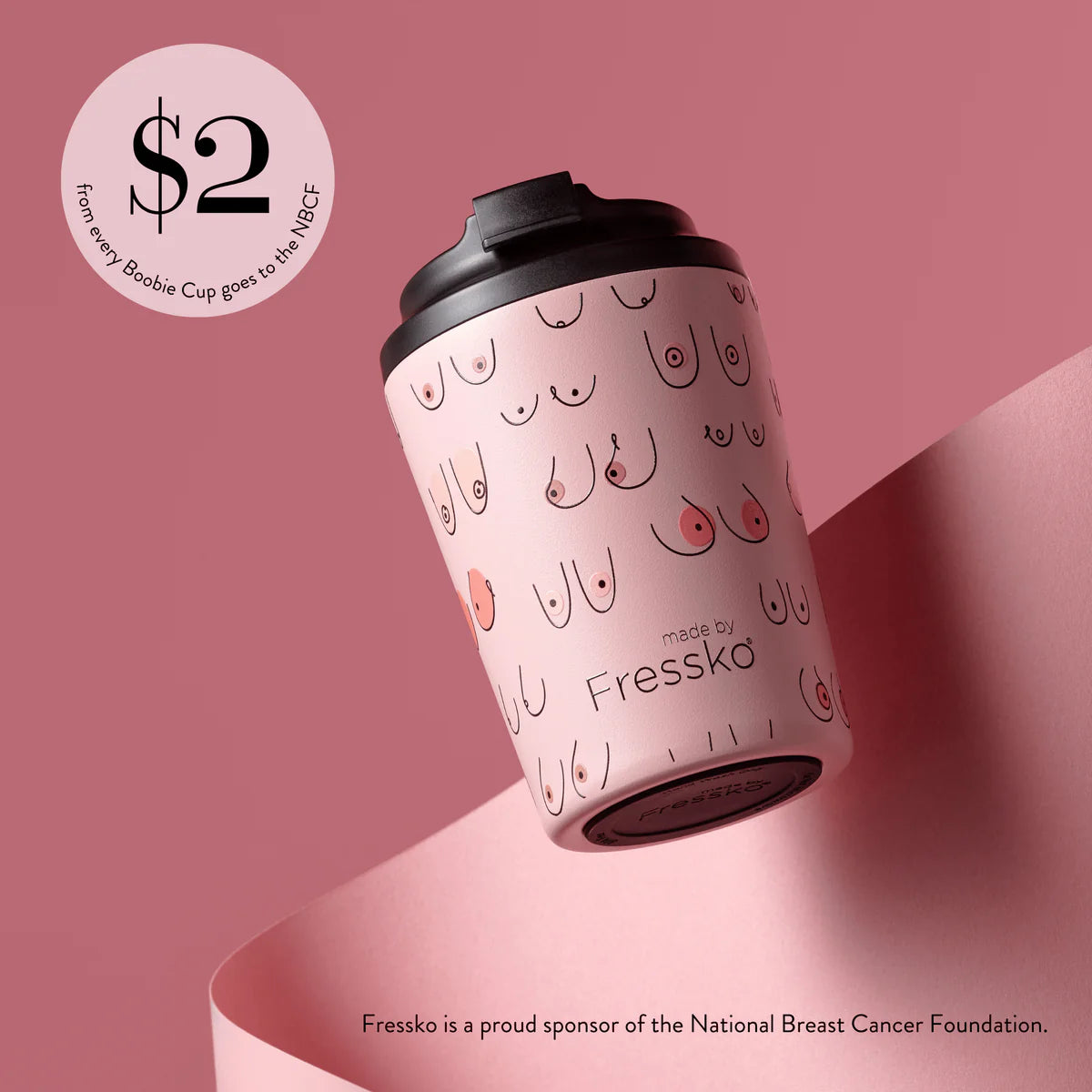 Fressko II CAMINO 12oz THE BOOBIE CUP - limited edition for Breast Cancer Foundation