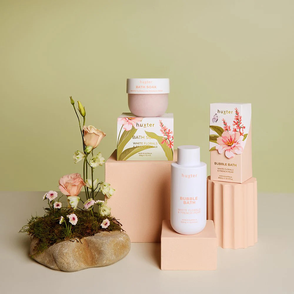 Huxter II BUBBLE BATH Boxed - White Floral & French Pear