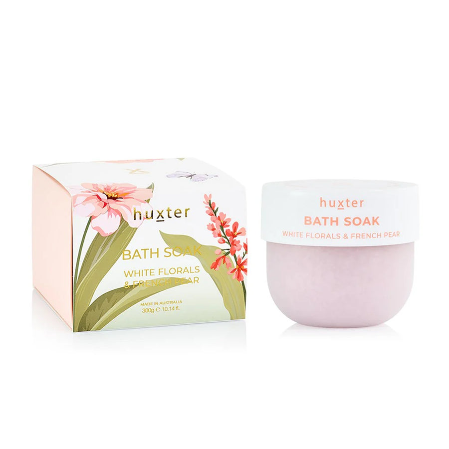 Huxter II 300gm BATH SOAKS Boxed - White Florals & French Pears