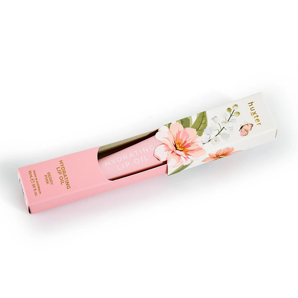 Huxter II 15ml Hydrating Lip Oil Boxed - Limited Edition - Berry Pink