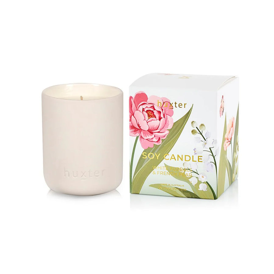 Huxter II CANDLE Boxed - white florals & French pear