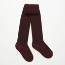 Merino Wool Textured Tights - Currant/Maroon