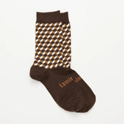 Lamington II MERINO Wool CREW Socks - JERSEY choc check