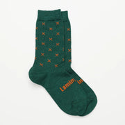 Lamington II MERINO WOOL Crew Socks - WANAKA green x