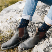 Lamington II MERINO WOOL Crew Socks - BENNY navy spot