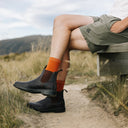 Merino Wool Rib Socks - Sienna Rust