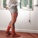 Merino Wool Rib Socks - Sienna Rust