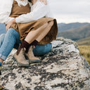 Merino Wool Crew Rib Socks - Fig Maroon