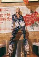 Getty Flared Leg Ponti Pant - Lotus Flower