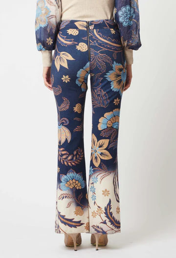 Oncewas II GETTY FLARED Leg Ponti Pant - Lotus Flower