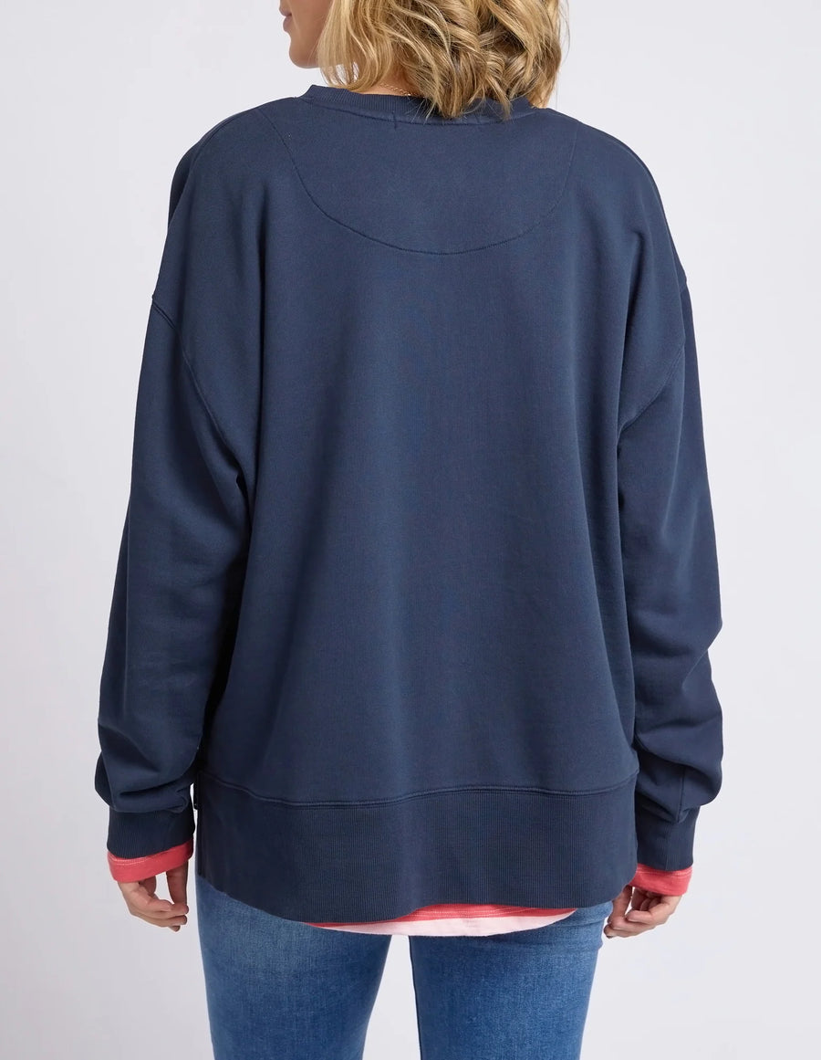 Elm Lifestyle II JANEY Floral Crew Sweater - navy