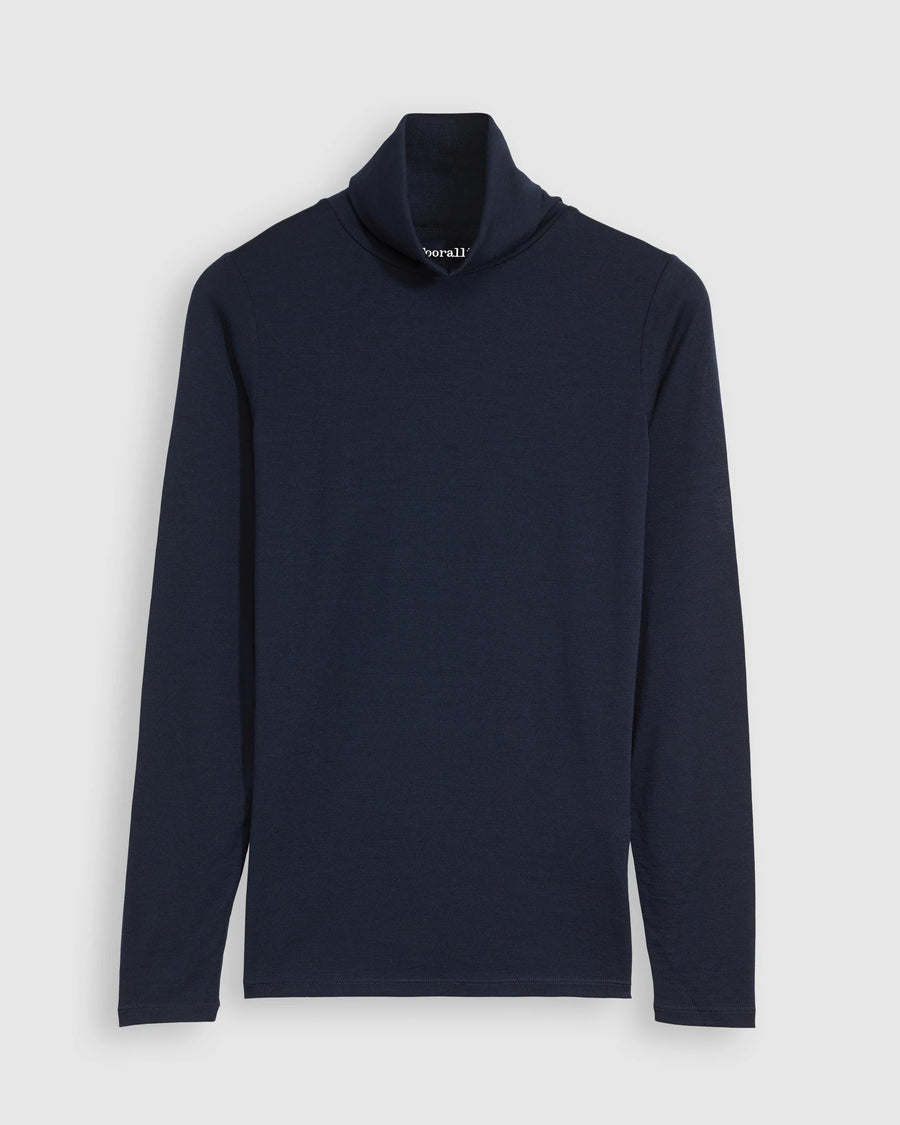 Toorallie Merino Turtle Neck Merino Tee Navy