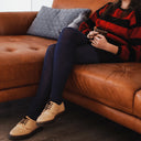 Merino Wool Textured Knit Tights - Night