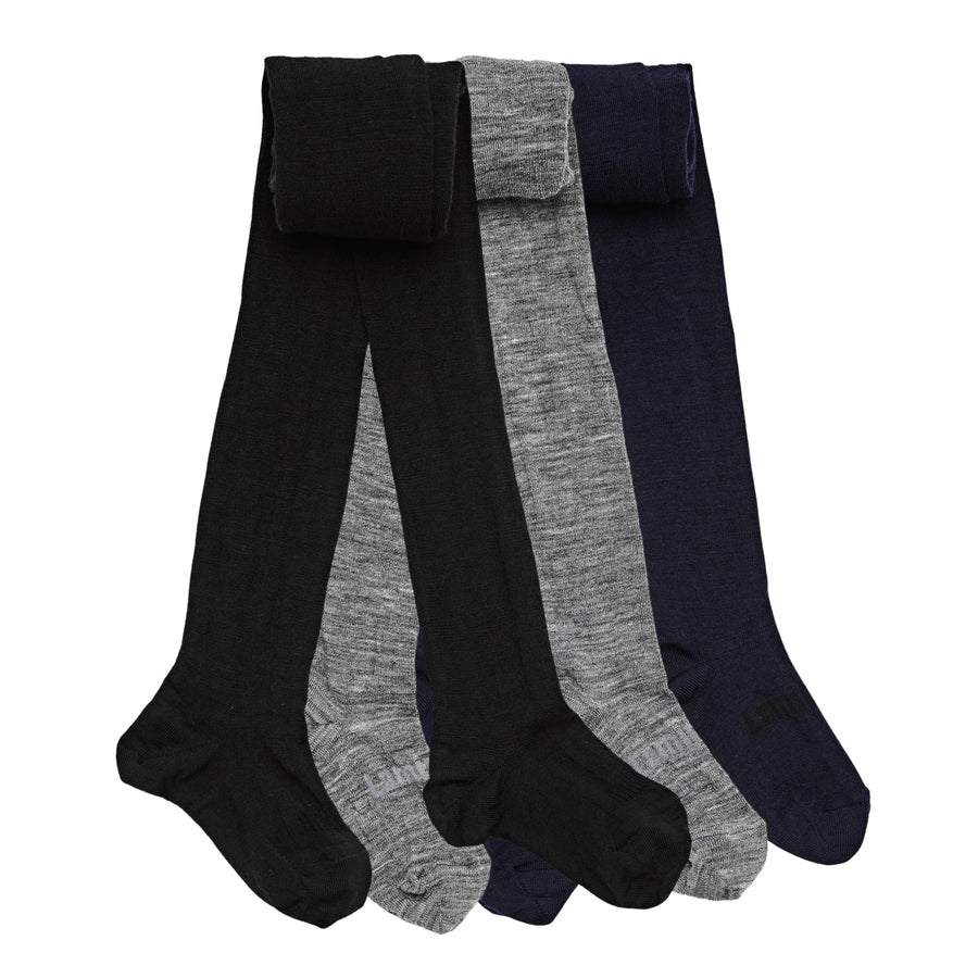 Lamington II Merino Wool Flat Knit Tights- Black