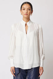 Oncewas II PANTEA Viscose Clip Spot Shirt - salt white