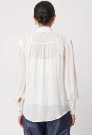 Oncewas II PANTEA Viscose Clip Spot Shirt - salt white