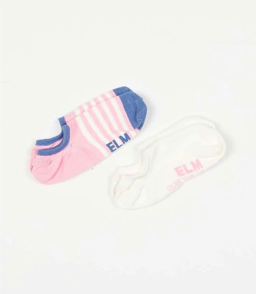 Elm Lifestyle II NO SHOW Socks - pink stripe/white