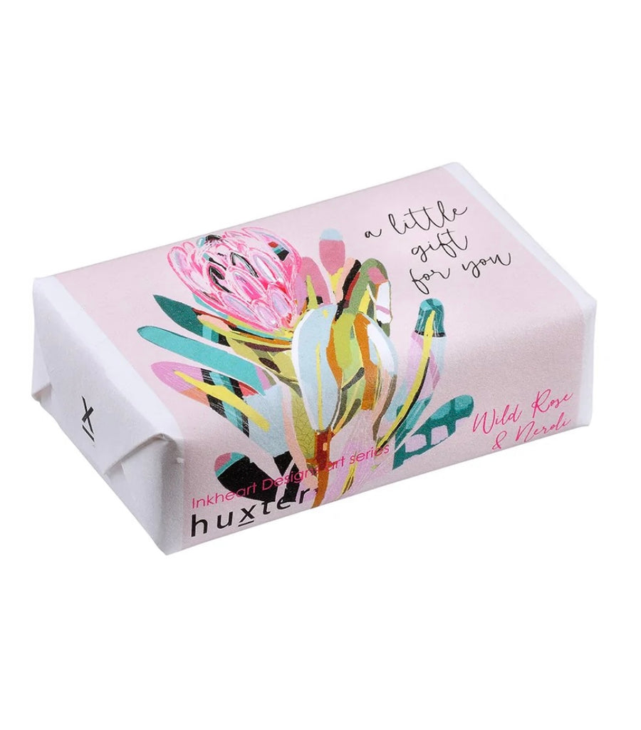 Huxter II Offbeat Protea Gift Wrap Soap = wild rose & neroli