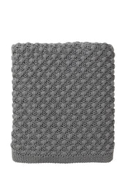 Indus II POPCORN Throw Rug Blanket / Flint Grey