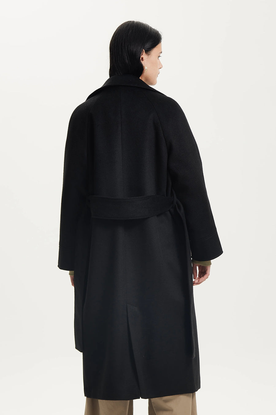 THIRD FORM II UNCOVER Woolen Trench Coat - black