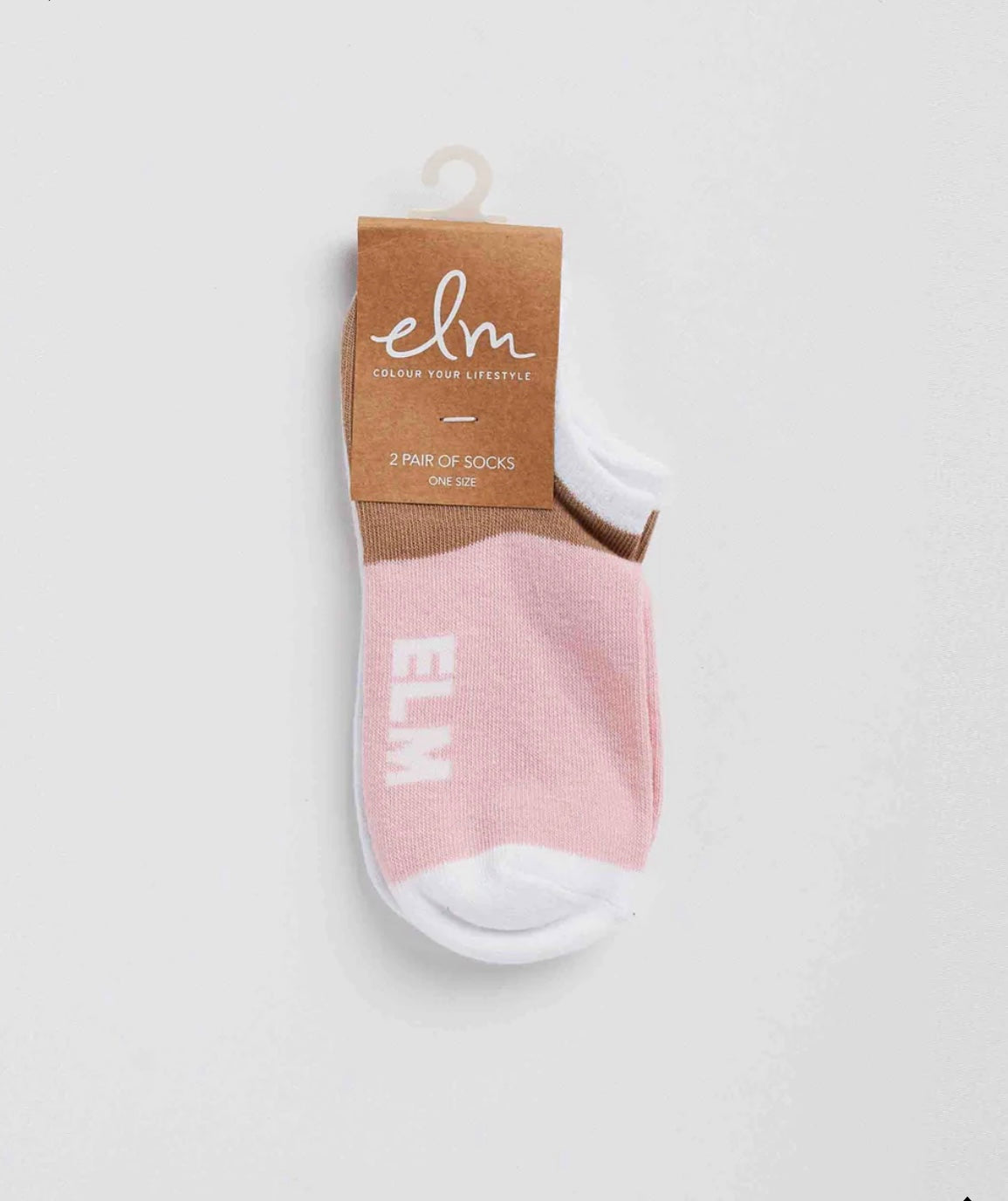 Elm Lifestyle II NO SHOW Socks - pink/tan block
