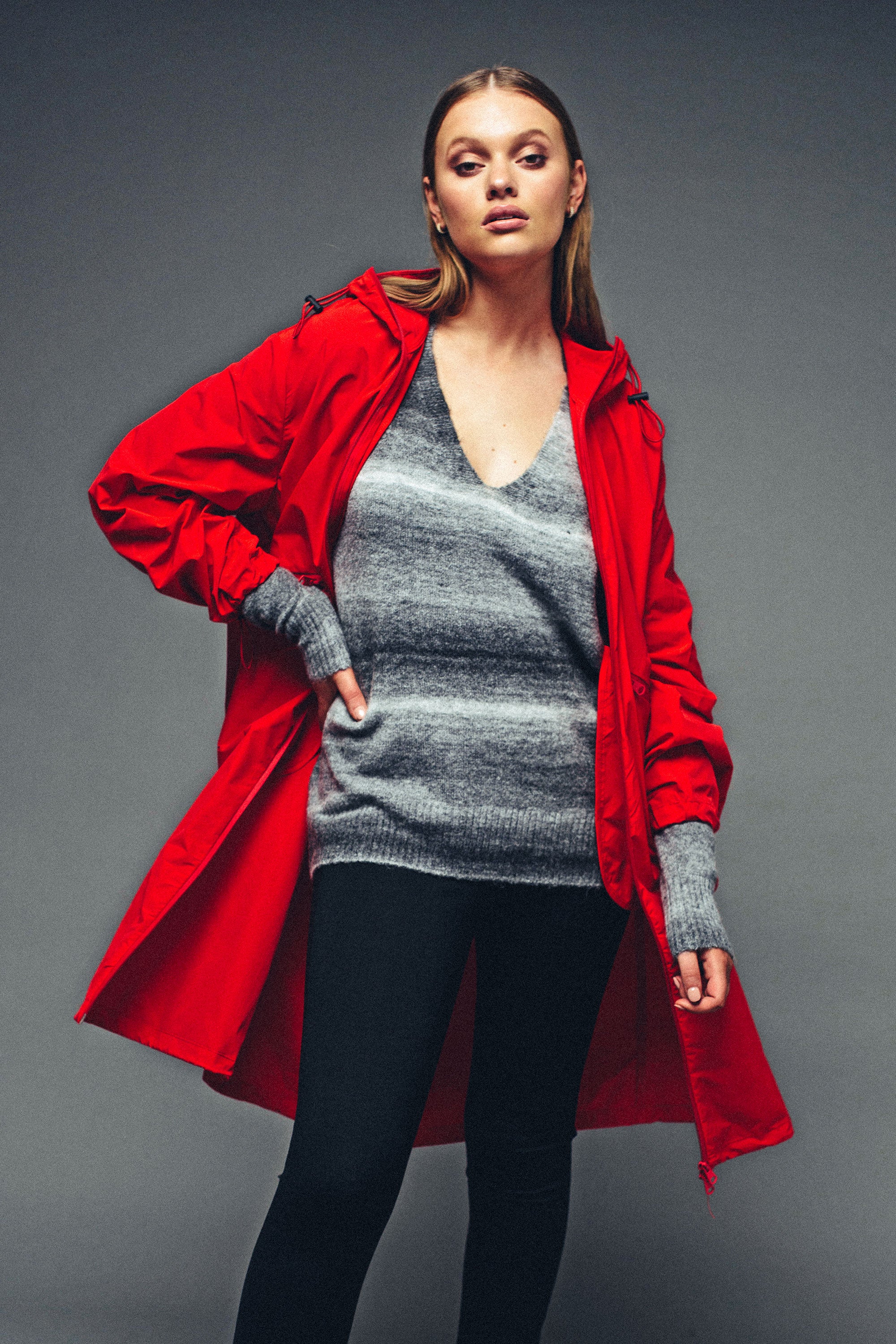 Red all hot sale weather coat